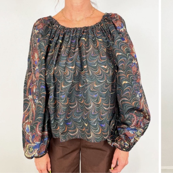 ULLA JOHNSON Lavinia Blouse in Obsidian - Picture 2 of 10